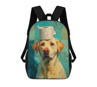 sinyumoney Labrador Retriever with Toilet Paper Hat School Backpack for Girls 17inch Casual Daypack Lightweight Rucksack Boy Girl Backpack for Middle School Students