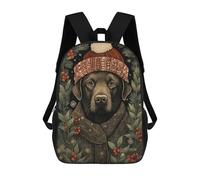 sinyumoney Labrador Retriever Xmas Children's School Backpack Fashion Casual 17inch 3D Printed School Bags Boy School Backpack Large Backpack