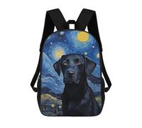sinyumoney Labrador Starry Night Backpacks Kids 17inch School Backpack School Bag 3D Printed School Bag for Boys Elementary And Middle School Students