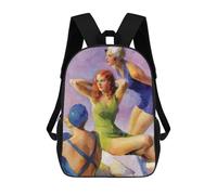 sinyumoney Ladies in Swimsuits Children's Backpacks School Backpack 3D Printed for Kids Travel Rucksacks Book Bags Kids 17inch School Bag