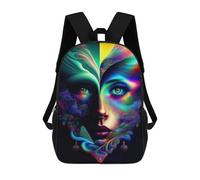 sinyumoney Lady Surreal 02 Backpacks Kids School Backpack School Bag 3D Printed School Bag for Boys Elementary And Middle School Students 17inch