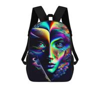 sinyumoney Lady Surreal 06 Children's School Backpack 3D Printed for Kids Travel Rucksacks Book Bags Kids School Bag 17inch