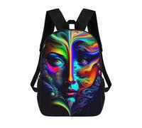 sinyumoney Lady Surreal 10 Backpacks Kids School Backpack School Bag 3D Printed School Bag for Boys Elementary And Middle School Students 17inch