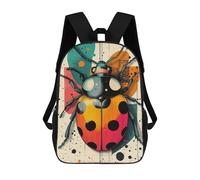 sinyumoney Ladybug Illustration Vibrant Ladybug Artwork in Abstract Style Kids Backpack Girls 3D School Bags, Children's Rucksack Toddler Schoolbag,Casual Daypacks Fashion Bookbag Bag 17inch
