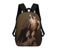 sinyumoney Laggar Falcon Oil Paint Kids School Backpack School Bag 3D Printed School Bag for Boys Elementary And Middle School Students 17inch