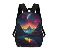 sinyumoney Lake in The Space Children's Backpacks School Backpack 3D Printed Backpack for Kids Travel Rucksacks Book Bags Kids School Bag 17inch