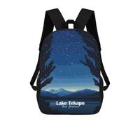sinyumoney Lake Tekapo Night Sky 3D Printed School Backpack Casual Children's Backpacks 3D Printed School Bag for Boys Elementary And Middle 17inch