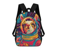 sinyumoney Lama Astronaut Space Backpack School Bag Rucksack for Girls Boys Backpacks Large Capacity Kids Back Pack Lightweight School Bags for Children Students 17inch