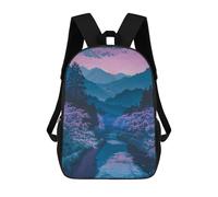 sinyumoney Landscape Japan Painting Kids Backpack, Kids School Bag 3D Printed School Backpacks for Boys And Teenager School Students 17inch