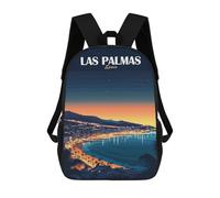 sinyumoney Las Palmas, Spain Travel School Backpack 3D Printed School Bags Boys Girls Laptop Backpack for Kids/Students/Adults 17inch