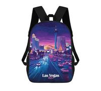 sinyumoney Las Vegas Skyline Night School Bags Water Resistant School Bag Business Backpack - Perfect for Travel, Work And Daily Use 17inch