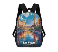 sinyumoney Las Vegas USA Travel School Backpack 3D Printed School Bags Boys Girls Laptop Backpack for Kids/Students/Adults 17inch
