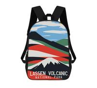 sinyumoney Lassen Volcanic Travel Art 17 Inch Kids Backpack Fashion Fun Backpack Book Bag for Boys And Teenager 3D Printed for Boys