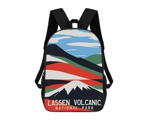 sinyumoney Lassen Volcanic Travel Art 17 Inch Kids Backpack Fashion Fun Backpack Book Bag for Boys And Teenager 3D Printed for Boys