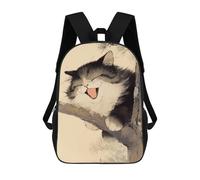 sinyumoney Laughing Cat Backpack School Bag Secondary Causal Travel High School Bags for School/Work/Travel 17inch