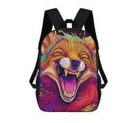 sinyumoney Laughing Wolf Children's School Backpack 3D Printed for Kids Travel Rucksacks Book Bags Kids School Bag 17inch