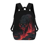 sinyumoney Lava Tiger with Red Glowing Eyes Backpacks Kids School Backpack School Bag 3D Printed School Bag for Boys Elementary And Middle School Students 17inch