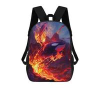 sinyumoney Lava Whales School Backpack School Secondary High School College Backpack Travel for Men/Women 17inch