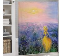 sinyumoney Lavender Dreams 100% Polyester Fabric Washable Decor Bath Curtains for Shower Bath Curtain Wet Room 69.69x70.87Inch（177x180cm）