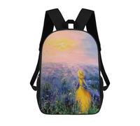 sinyumoney Lavender Dreams Children's School Backpack 3D Printed for Kids Travel Rucksacks Book Bags for Boys Elementary School Students 17inch