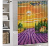 sinyumoney Lavender Field at Sunset Shower Curtains Mould Proof Thicken Durable Polyester Soft Fabric Hotel Shower Curtain for Bathroom 64.17x70.87Inch（163x180cm）
