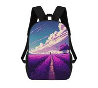 sinyumoney Lavender Field Dream School Bags Rucksack Casual Daypacks School Work Travel Bag for Men, Women & Teenage Boys 17inch