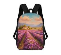 sinyumoney Lavender Field in Provence Landscape Children's 17 Inch School Backpack 3D Printed Cool Knapsack for Kids Travel Rucksacks Book Bags Kids School Bag