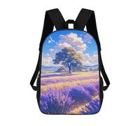 sinyumoney Lavender Field with Tree School Backpack Business Durable Laptop Bag for Camping Outdoor Adventures And Daily Travel 17inch