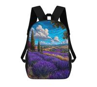sinyumoney Lavender Fields Dreamscape School Backpack Fashion Stationery Backpack Waterproof Casual Daypacks for Camping Outdoor Adventures And Daily Travel 17inch