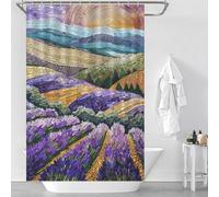 sinyumoney Lavender Mosaic Sunrise Shower Curtains Mould Proof Waterproof Polyester Fabric Modern Fabric Bathroom Decor Set for Bathroom Bathtub Apartment Decor 46.85x70.87Inch（119x180cm）