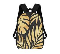 sinyumoney Leaf And Gold 2 Rucksack Lightweight Airport College Students Back Pack for Girls Boys Teenage 17inch
