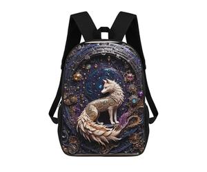 sinyumoney Legend Steampunk Fox Backpacks Kids 17inch School Backpack School Bag 3D Printed School Bag for Boys Elementary And Middle School Students