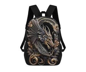 sinyumoney Legendary Black Dragon School Bags Water Resistant Travel Backpack Computer Bag for Teenage Girls Boys Women Men 17inch