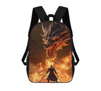 sinyumoney Legendary Fire Dragon Backpack School Lightweight Schoolbag Dayback Bookbag College for Men/Women 17inch