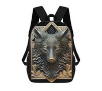 sinyumoney Legendary Golden Wolf 3D Printed 17 Inch School Backpack Casual Children's Backpacks 3D Printed for Boys Elementary And Middle