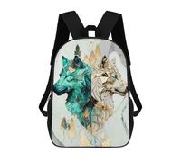sinyumoney Legends of Kintsugi Wolves Rucksacks 3D Printed Children Backpacks Fashion Casual Daypack Cute Travel Bags Outdoor Casual Daypack for Boy And Girl 17inch