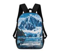 sinyumoney Lemaire Channel National Park Antarctica Backpacks Kids Student Schoolbag,3D Printed Backpacks,Elementary And Middle School Students Backpacks for Boys Girls 17inch