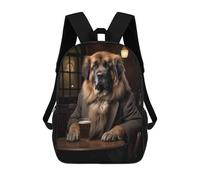 sinyumoney Leonberger Dog in The Children's School Backpack 3D Printed for Kids Travel Rucksacks Book Bags for Boys Elementary School Students 17inch