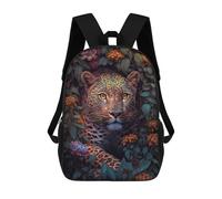 sinyumoney Leopard Amidst Flowers 3D Printed Children's School Backpack for Kids High Capacity Travel Rucksacks Book Bags Kids School Bag Back Pack 17inch