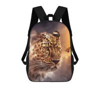 sinyumoney Leopard And Butterfly in Sunset 3D Printed Children's School Backpack for Kids High Capacity Travel Rucksacks Book Bags Kids School Bag Back Pack 17inch