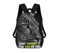 sinyumoney Leopard Animal Quotes School Bags Large Water Resistant Laptop Backpack for Campus Outdoor Travel Sports 17inch