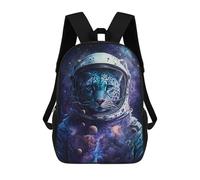 sinyumoney Leopard Astronaut Space Art Print Children’s Backpack Girls Boys, 17 Inch Rucksack Bag, Daypack, Primary School, Perfect for Back to Kids