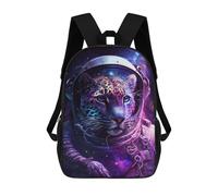 sinyumoney Leopard Astronaut Space Suit Children's Backpacks 17inch School Backpack 3D Printed Bag Bookbag for Kids Travel Rucksacks Boy Girl Book Bags Kids School Bag