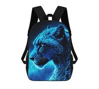 sinyumoney Leopard Blue Effect School Backpack Large Water Resistant Laptop Backpack for Girls Boys Teenage 17inch