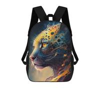 sinyumoney Leopard Cheetah Jaguars 3D Printed 17inch Kids School Backpack School Bag Fashion Rucksacks for Boys Elementary And Middle School Students