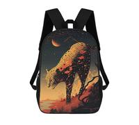 sinyumoney Leopard Cheetah Jaguars Children's School Backpack 3D Printed for Kids Travel Rucksacks Book Bags Kids School Bag 17inch