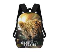 sinyumoney Leopard Dreams Motivation Kids School Backpack 3D Printed Fashion School Bag Casual School Bag for Boys Elementary And Middle School Students 17inch