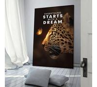 sinyumoney Leopard Dreams Nature's Inspiration Art Poster Canvas Wall Art Decorative Bedroom Modern Home Print Picture Artworkss 3D Wall Art Living Room 12x18inch(30x45cm)