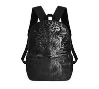 sinyumoney Leopard Drinking Water Black And White Rucksack Daypacks Business Backpack Water Resistant Bookbag for Girl, Teen Girls 17inch