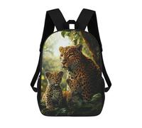 sinyumoney Leopard Family in Amazon Rainforest-3 School Backpack 3D Printed Children's 17inch Backpacks Bag Bookbag for Kids Boy Girl Book Bags Kids School Bag Travel Rucksacks